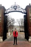 Mr YEO In Hyuk David in front of the main entrance of Harvard University